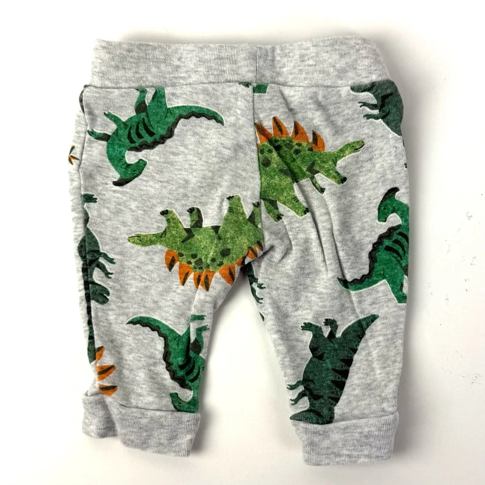 Old Navy Gray Baby Pants with Dinosaur Print